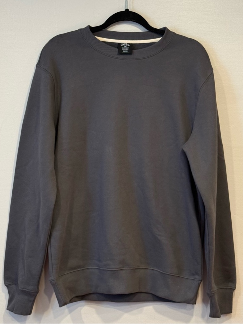 True Classic Premium French Terry Pullover Sweatshirt Charcoal Unisex Size Large